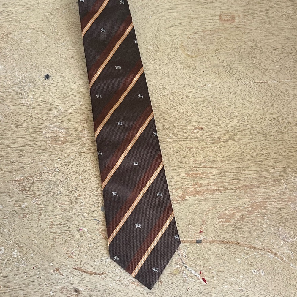 Burberry Brown Silk Tie - Picture 4 of 12
